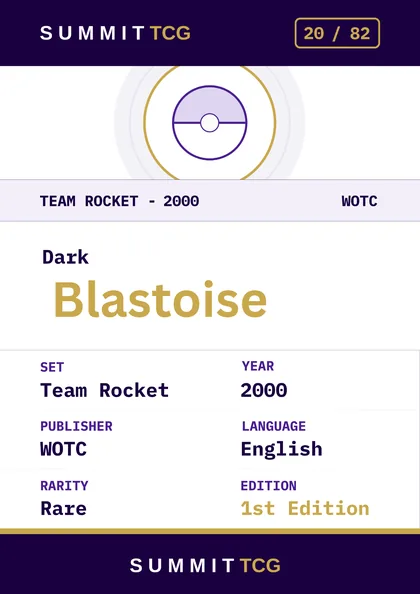 Dark Blastoise Summit TCG placeholder card sample